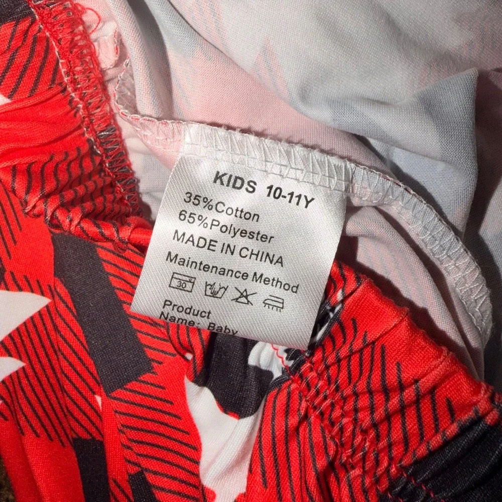 Kids Red Buffalo Plaid Christmas Reindeer Pajama Pants Joggers‎ Size 10-11Y